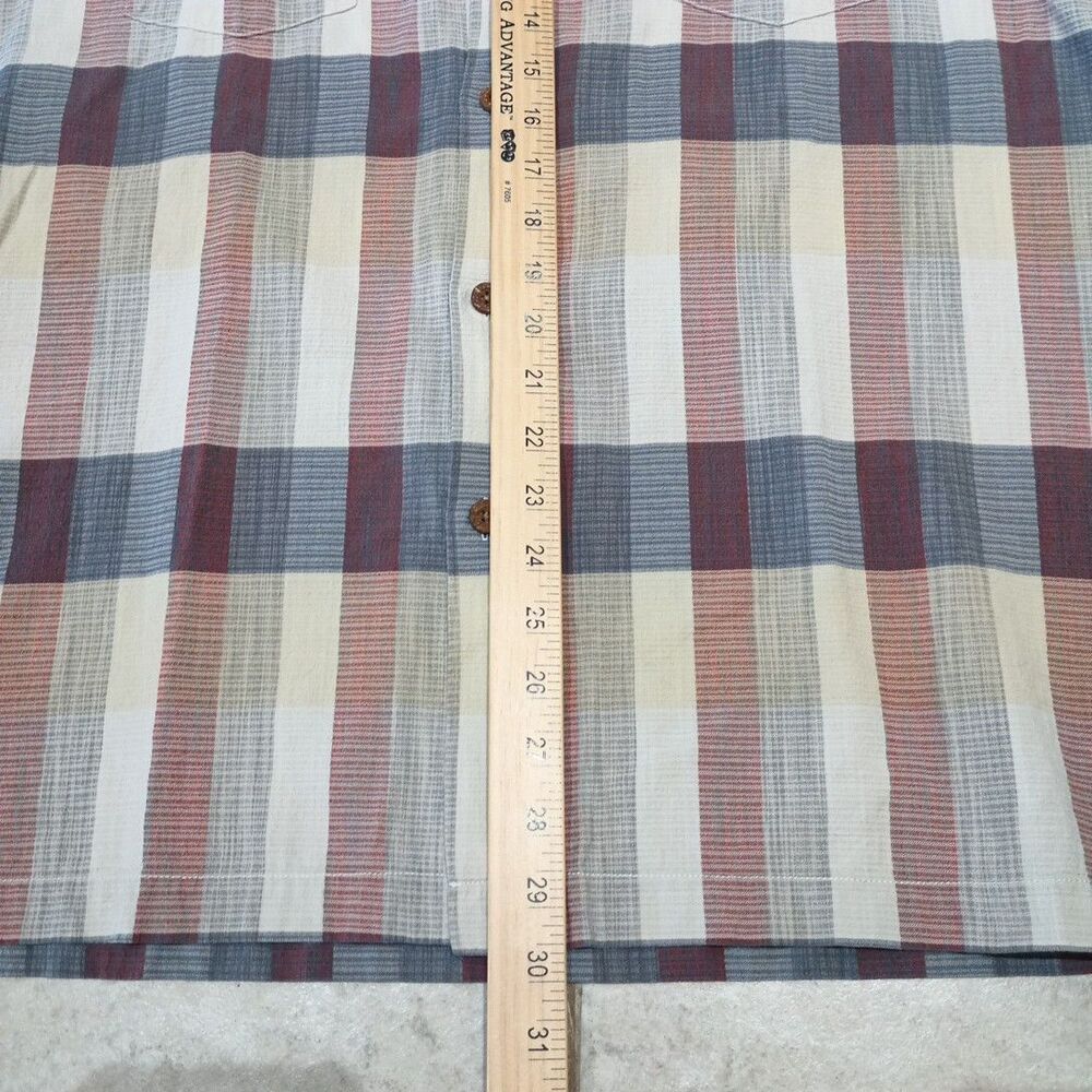 Tommy Bahama Shirt Large Collard Plaid Silk Blend Two Pockets w/Buttons Sailfish - Picture 5 of 14